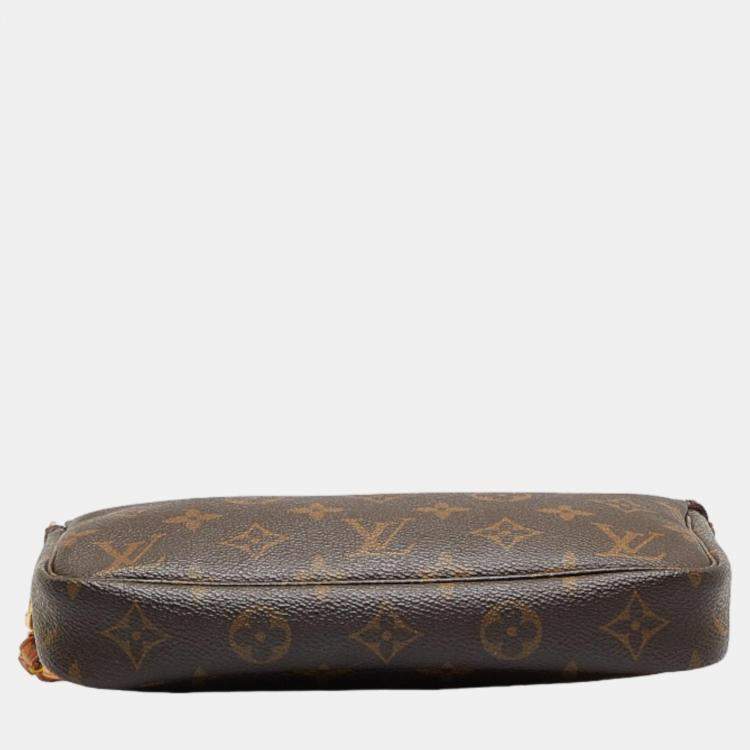 Pre Owned Louis Vuitton Brown Canvas Monogram Pochette Accessoires Shoulder Bag