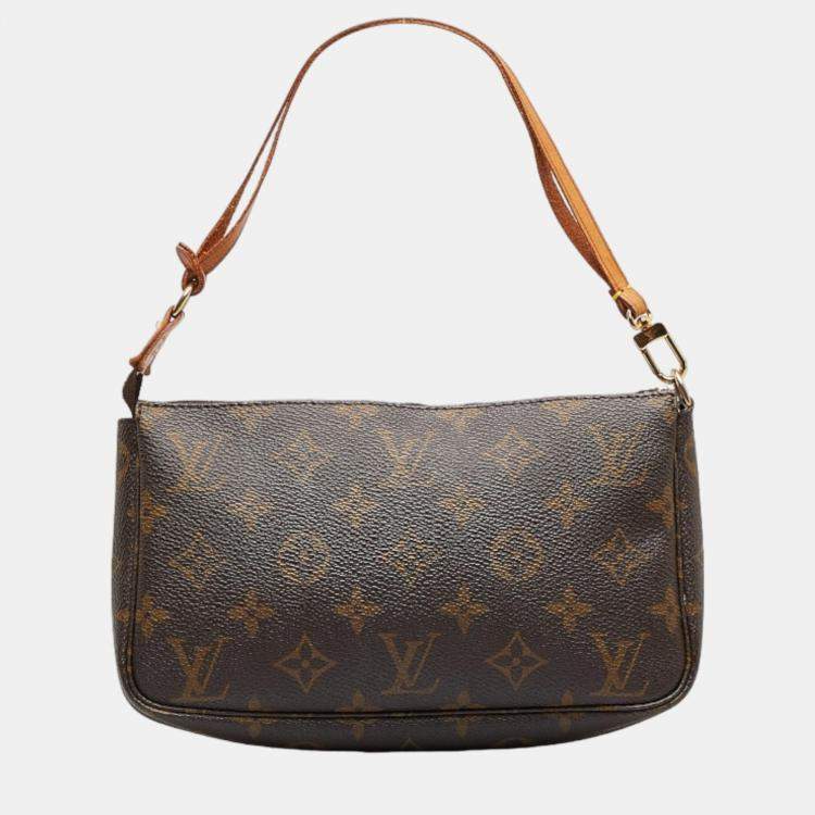 Pre Owned Louis Vuitton Brown Canvas Monogram Pochette Accessoires Shoulder Bag