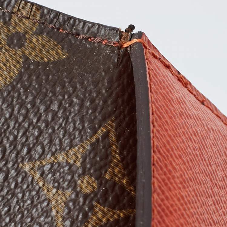 Pre Owned Louis Vuitton Piment Epi Leather and Monogram Canvas Marie-Lou Compact Wallet
