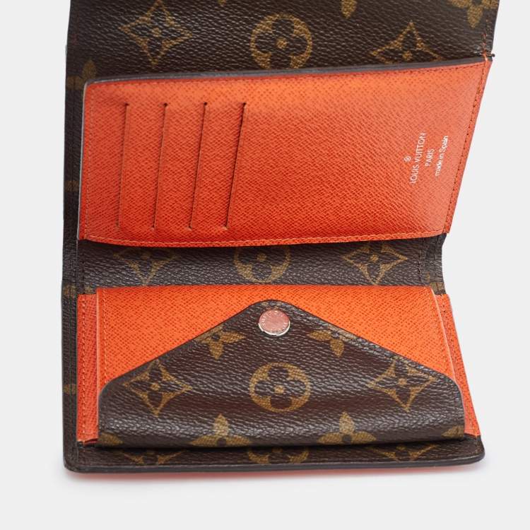 Pre Owned Louis Vuitton Piment Epi Leather and Monogram Canvas Marie-Lou Compact Wallet