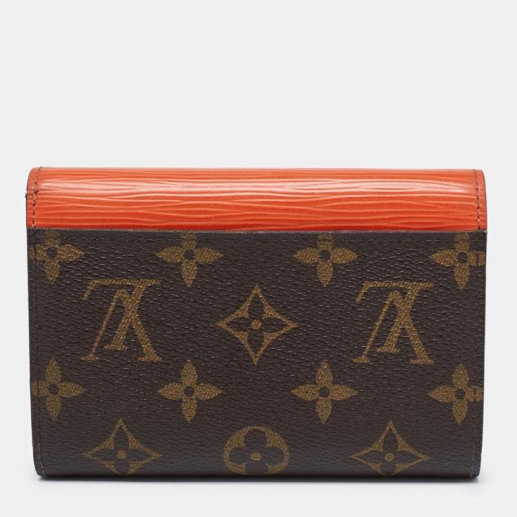 Pre Owned Louis Vuitton Piment Epi Leather and Monogram Canvas Marie-Lou Compact Wallet