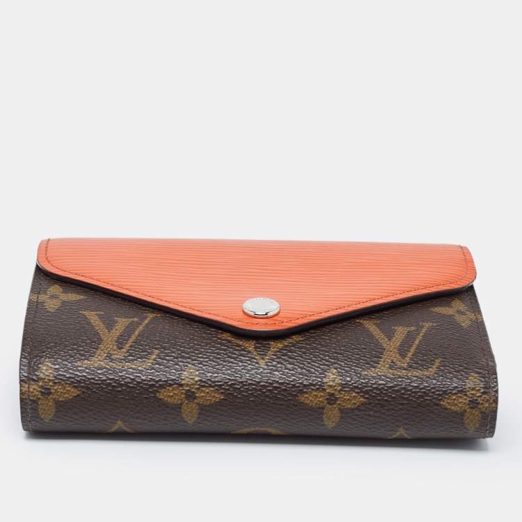 Pre Owned Louis Vuitton Piment Epi Leather and Monogram Canvas Marie-Lou Compact Wallet