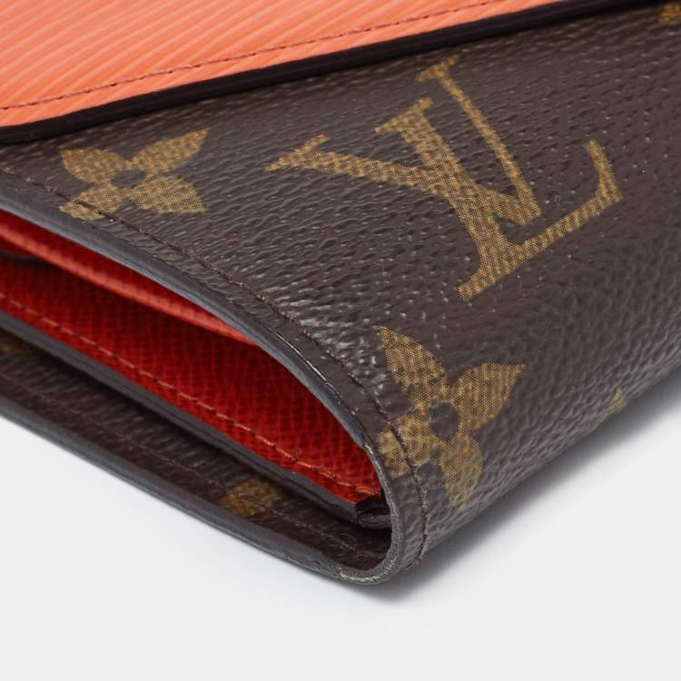Pre Owned Louis Vuitton Piment Epi Leather and Monogram Canvas Marie-Lou Compact Wallet