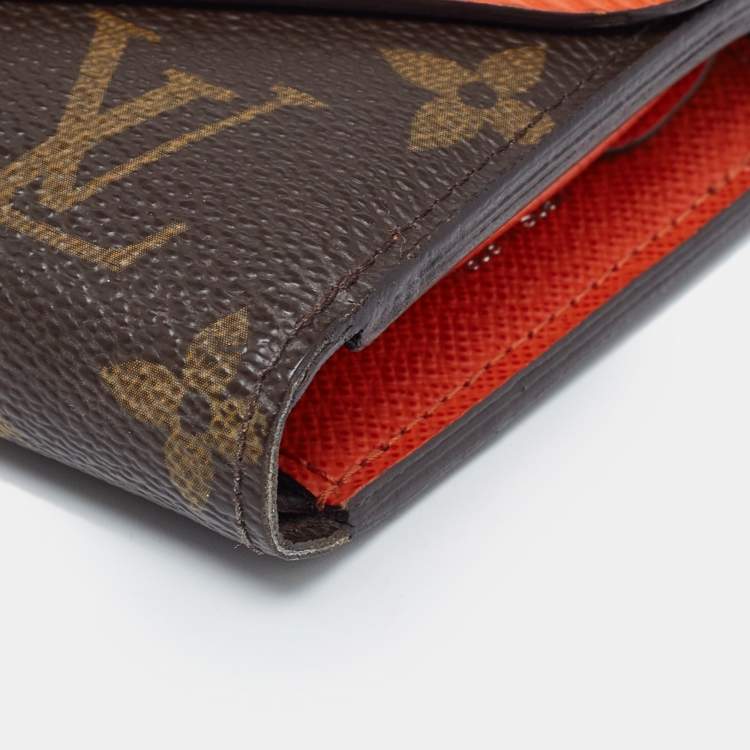 Pre Owned Louis Vuitton Piment Epi Leather and Monogram Canvas Marie-Lou Compact Wallet