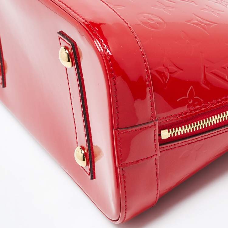 Pre Owned Louis Vuitton Cerise Monogram Vernis Alma PM Bag