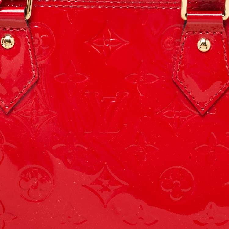 Pre Owned Louis Vuitton Cerise Monogram Vernis Alma PM Bag