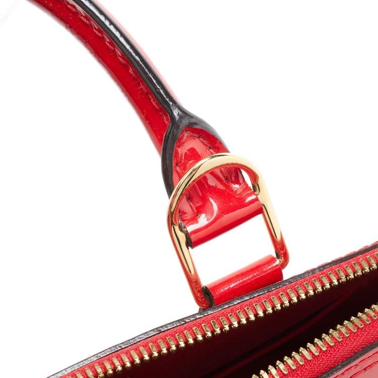 Pre Owned Louis Vuitton Cerise Monogram Vernis Alma PM Bag