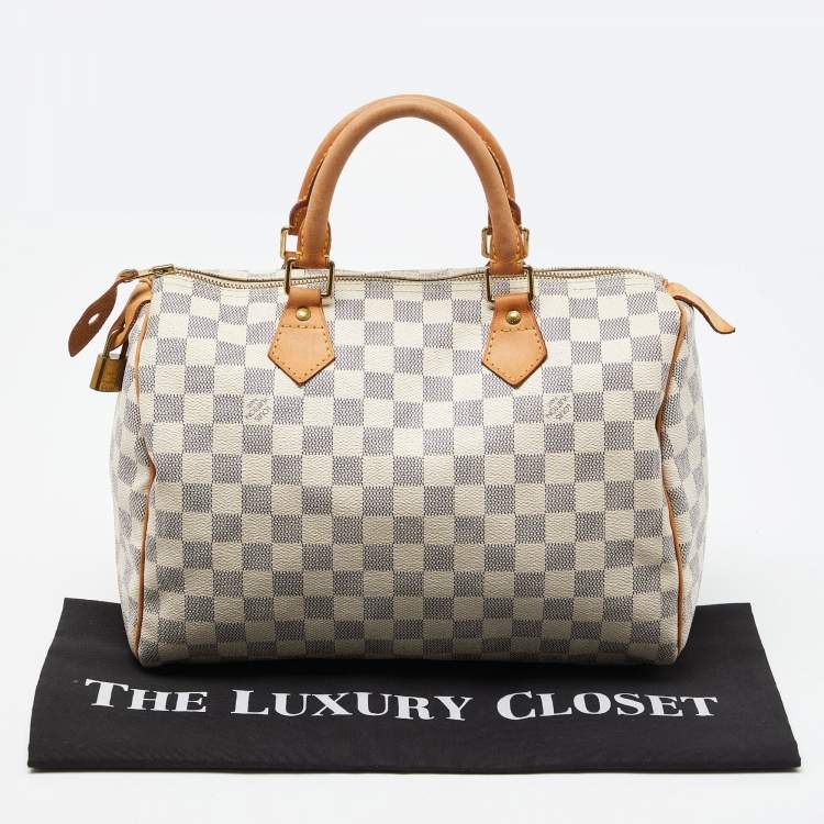 Pre Owned Louis Vuitton Damier Azur Canvas Speedy 30 Bag