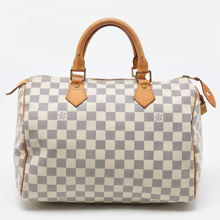 Pre Owned Louis Vuitton Damier Azur Canvas Speedy 30 Bag