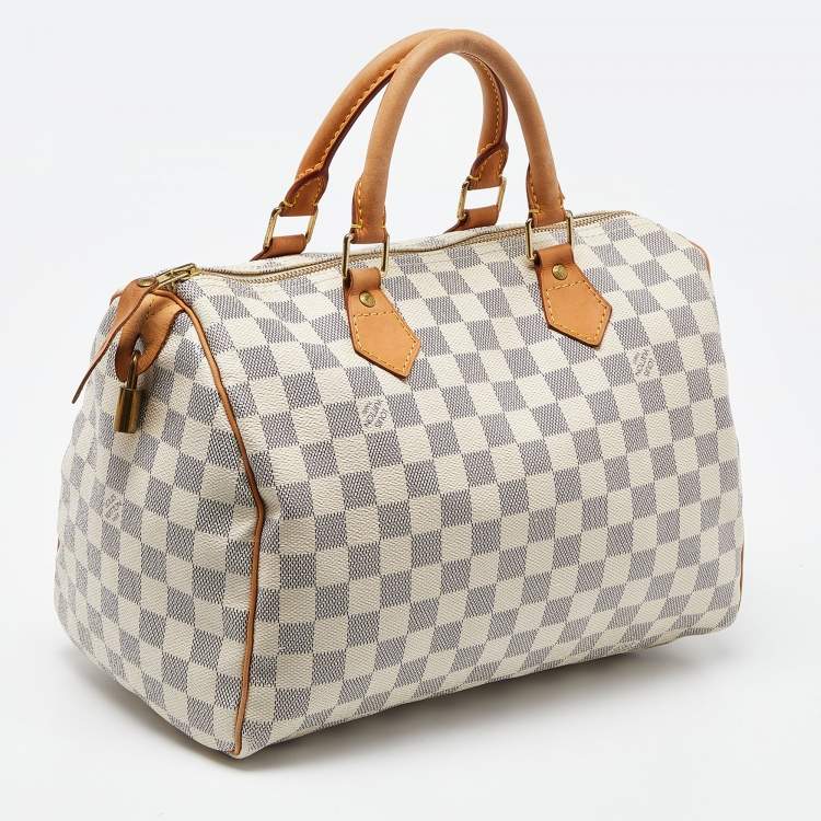 Pre Owned Louis Vuitton Damier Azur Canvas Speedy 30 Bag