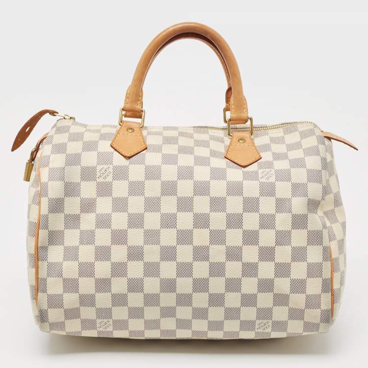 Pre Owned Louis Vuitton Damier Azur Canvas Speedy 30 Bag