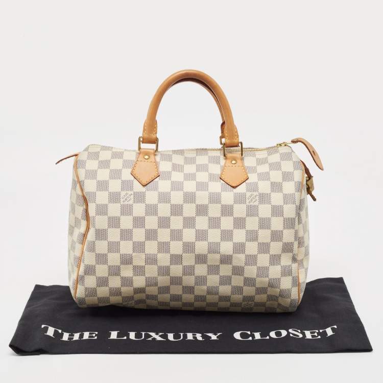 Pre Owned Louis Vuitton Damier Azur Canvas Speedy 30 Bag