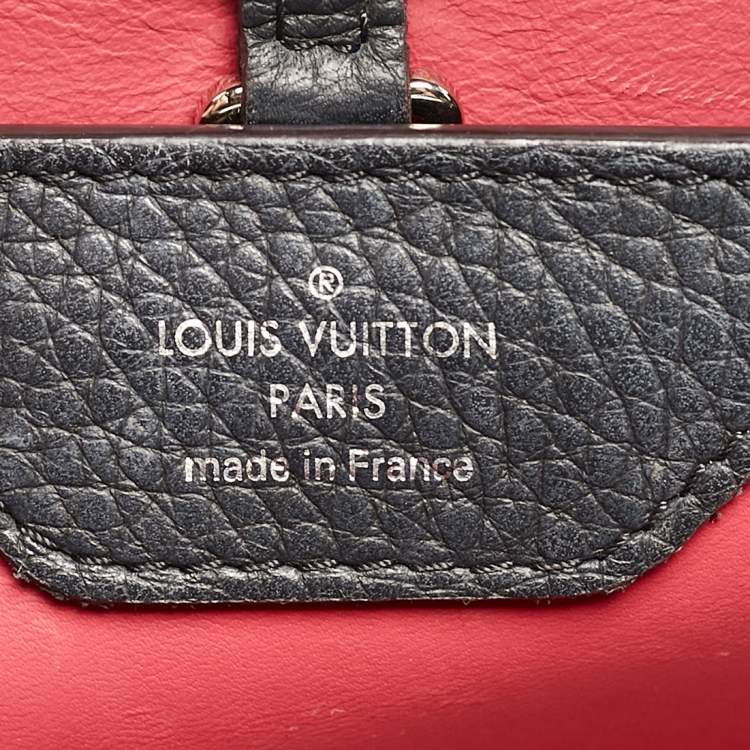 Pre Owned Louis Vuitton Black/Beige Taurillon Leather and Python Capucines BB Bag