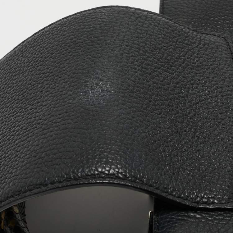 Pre Owned Louis Vuitton Black/Beige Taurillon Leather and Python Capucines BB Bag