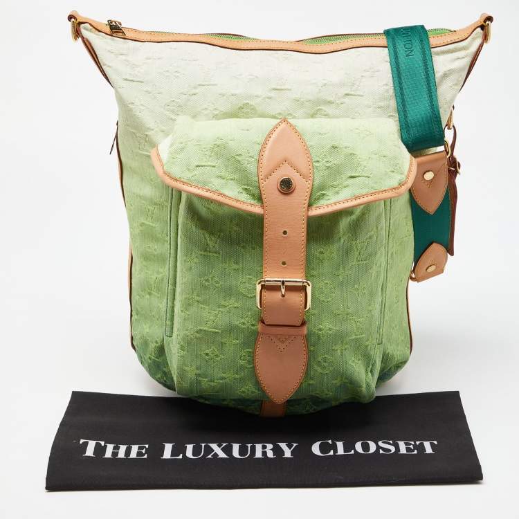 Pre Owned Louis Vuitton Vert Ombre Monogram Denim Sunburst Limited Edition PM Bag