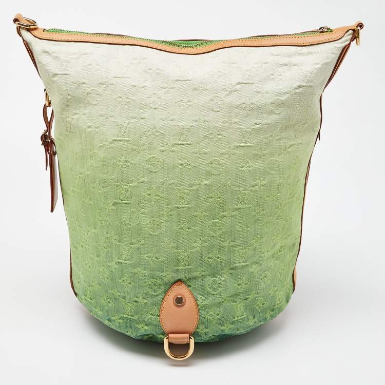 Pre Owned Louis Vuitton Vert Ombre Monogram Denim Sunburst Limited Edition PM Bag