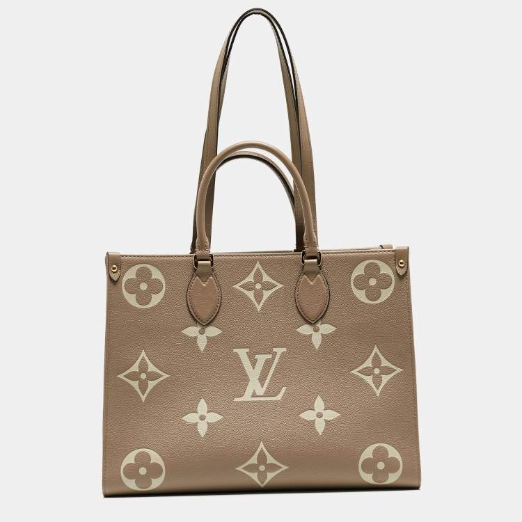 Pre Owned Louis Vuitton Bicolor Monogram Empriente Leather Giant Onthego MM Bag