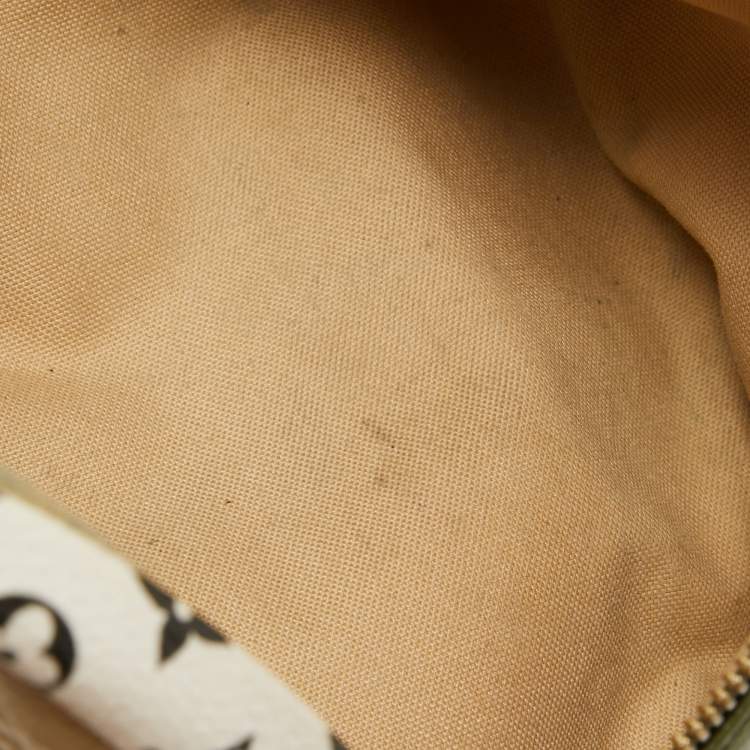 Pre Owned Louis Vuitton Khaki Green/Beige and White Monogram Giant Canvas Bum Bag