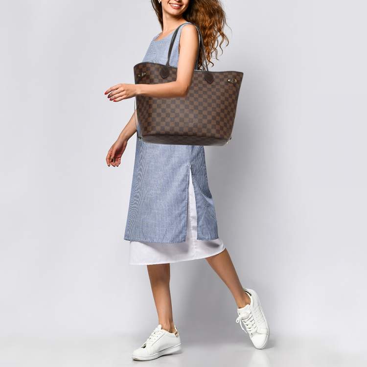 Pre Owned Louis Vuitton Damier Ebene Canvas Neverfull MM Bag