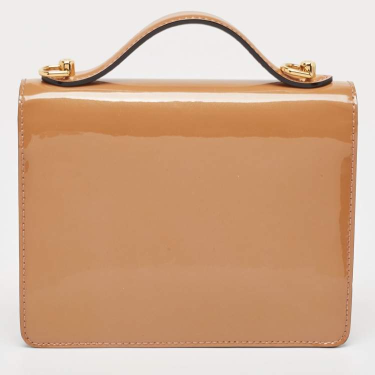 Pre Owned Louis Vuitton Rose Velours Vernis Monceau BB Bag