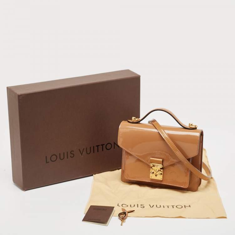Pre Owned Louis Vuitton Rose Velours Vernis Monceau BB Bag