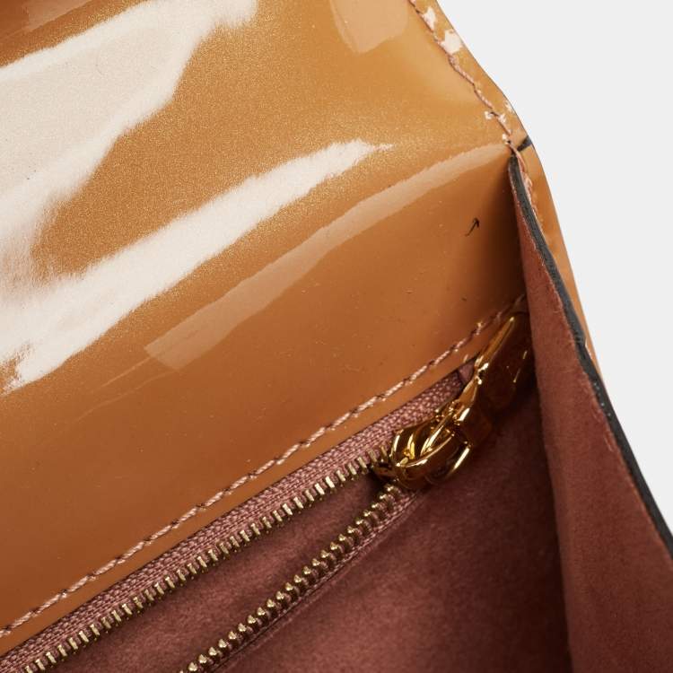 Pre Owned Louis Vuitton Rose Velours Vernis Monceau BB Bag