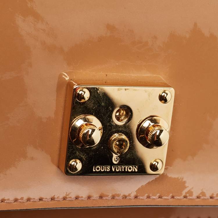 Pre Owned Louis Vuitton Rose Velours Vernis Monceau BB Bag