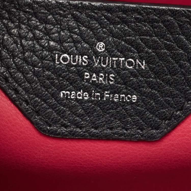 Pre Owned Louis Vuitton Black/Beige Taurillon Leather and Python Capucines BB Bag