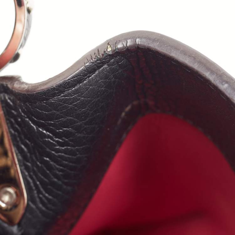 Pre Owned Louis Vuitton Black/Beige Taurillon Leather and Python Capucines BB Bag