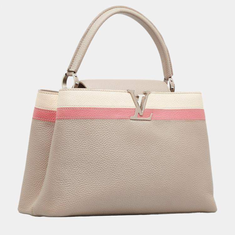 Pre Owned Louis Vuitton Beige/Brown Capucines MM