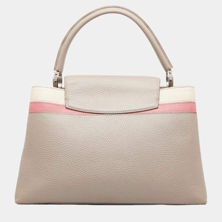 Pre Owned Louis Vuitton Beige/Brown Capucines MM