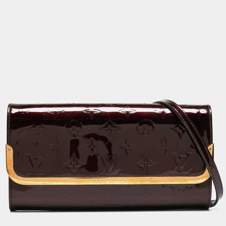 Pre Owned Louis Vuitton Amarante Monogram Vernis Rossmore MM Bag