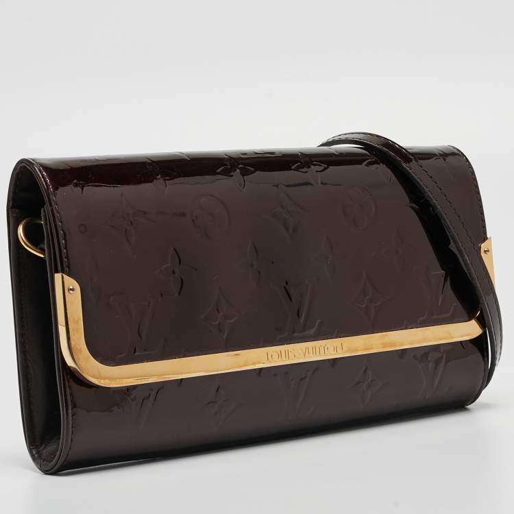 Pre Owned Louis Vuitton Amarante Monogram Vernis Rossmore MM Bag