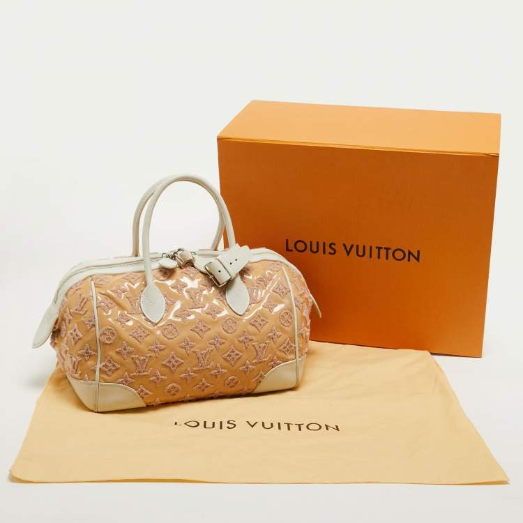 Pre Owned Louis Vuitton Rose Monogram Limited Edition Speedy Bouclettes Round Bag