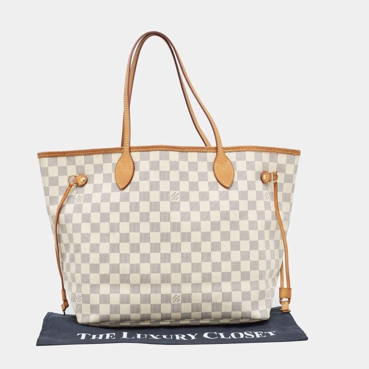 Pre Owned Louis Vuitton Damier Azur Canvas Neverfull MM Bag