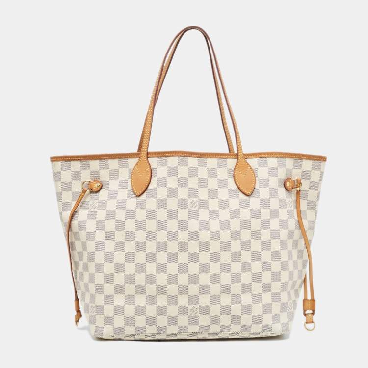 Pre Owned Louis Vuitton Damier Azur Canvas Neverfull MM Bag