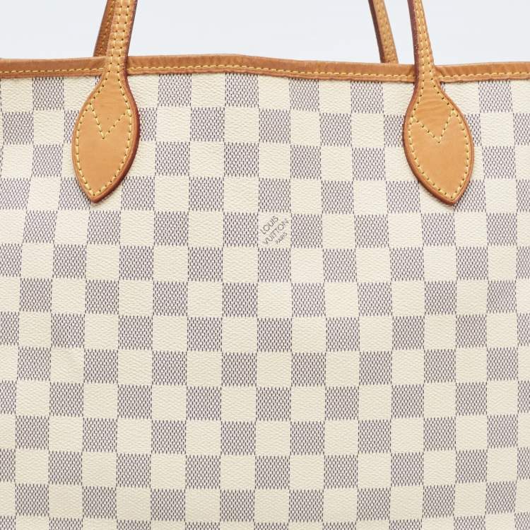 Pre Owned Louis Vuitton Damier Azur Canvas Neverfull MM Bag