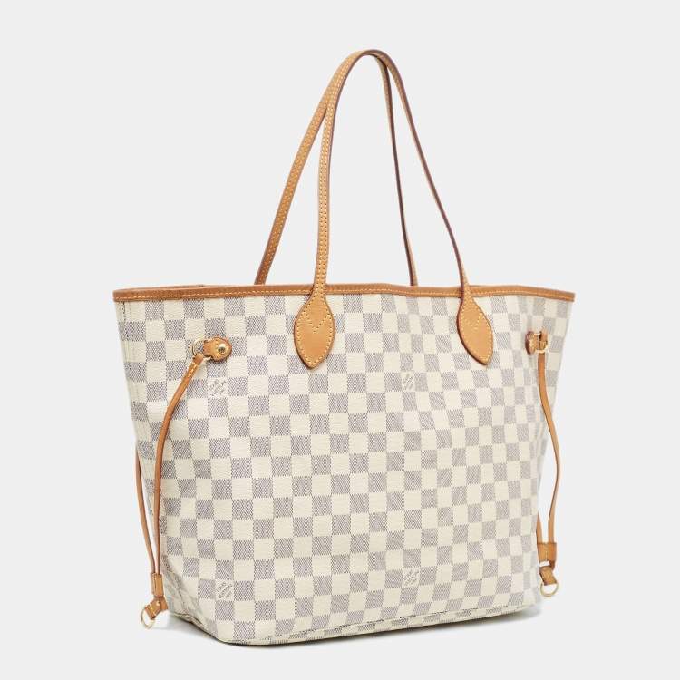 Pre Owned Louis Vuitton Damier Azur Canvas Neverfull MM Bag