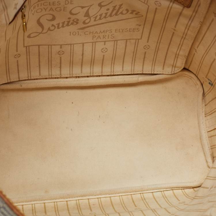 Pre Owned Louis Vuitton Damier Azur Canvas Neverfull MM Bag