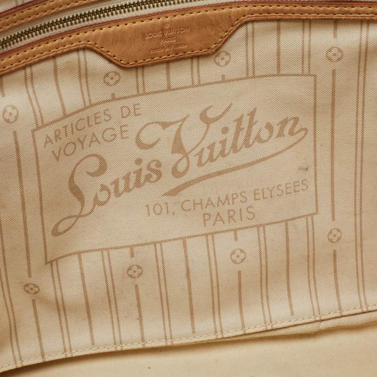 Pre Owned Louis Vuitton Damier Azur Canvas Neverfull MM Bag