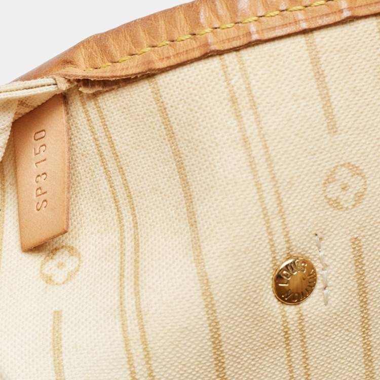 Pre Owned Louis Vuitton Damier Azur Canvas Neverfull MM Bag