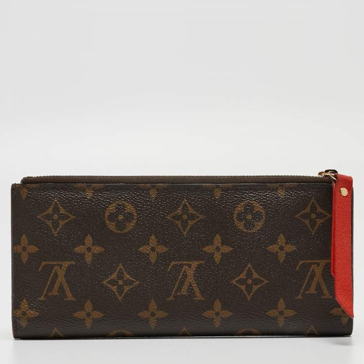 Pre Owned Louis Vuitton Coquelicot Monogram Canvas Adele Wallet