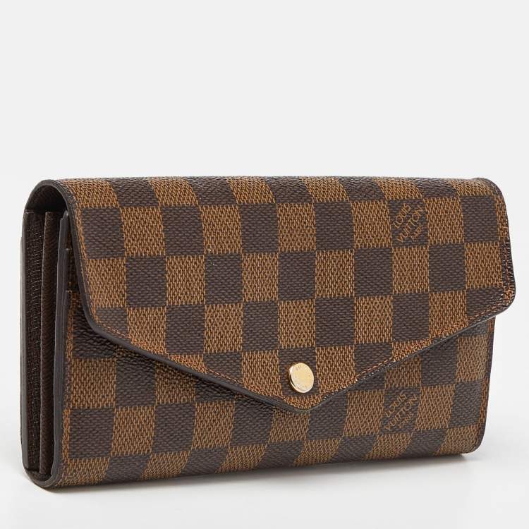 Pre Owned Louis Vuitton Damier Ebene Canvas Sarah Wallet