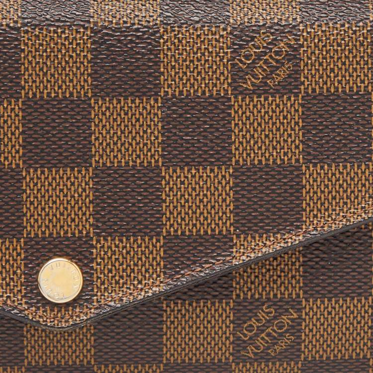 Pre Owned Louis Vuitton Damier Ebene Canvas Sarah Wallet