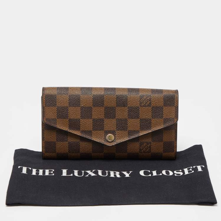 Pre Owned Louis Vuitton Damier Ebene Canvas Sarah Wallet
