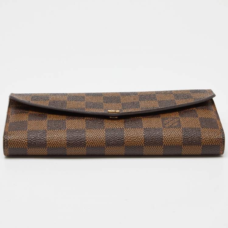 Pre Owned Louis Vuitton Damier Ebene Canvas Sarah Wallet
