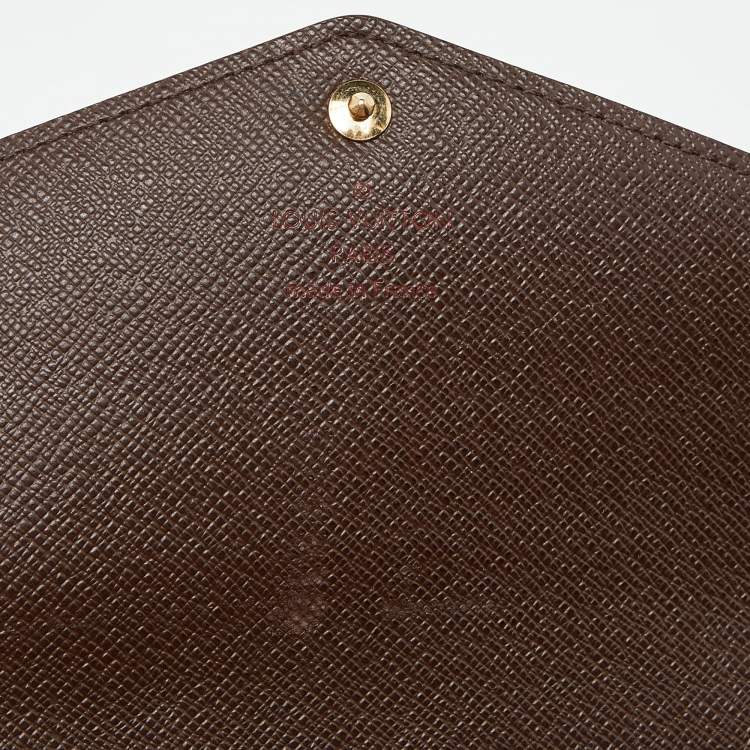 Pre Owned Louis Vuitton Damier Ebene Canvas Sarah Wallet