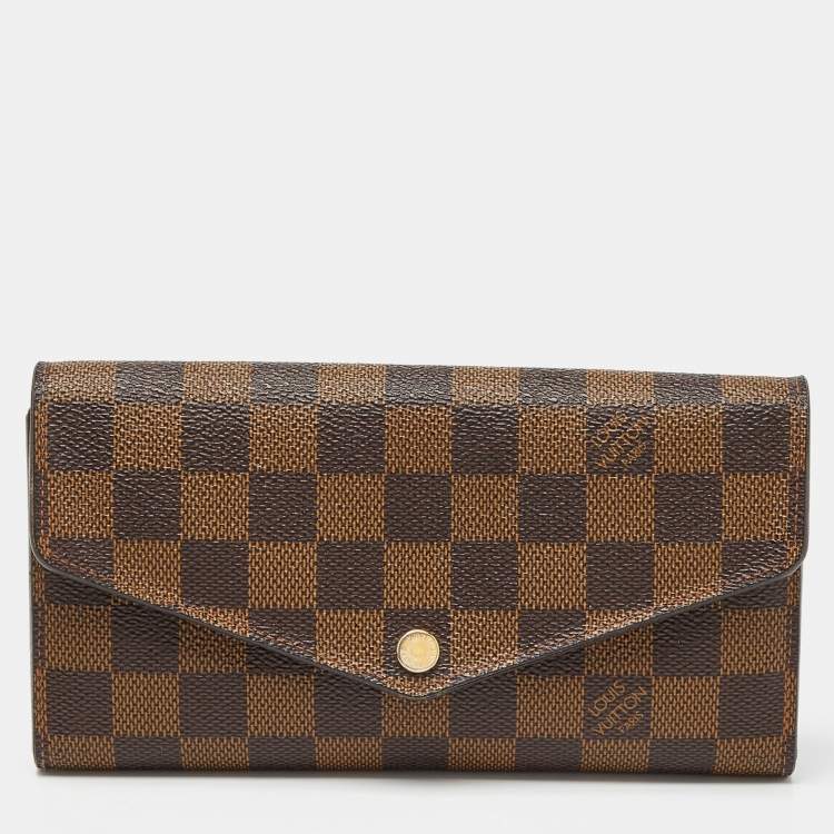 Pre Owned Louis Vuitton Damier Ebene Canvas Sarah Wallet