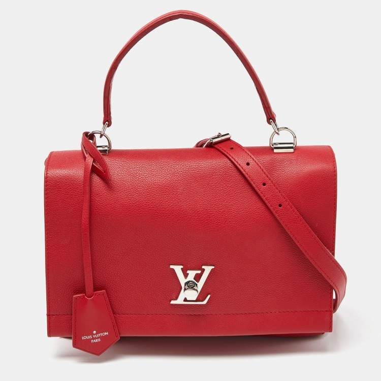 Pre Owned Louis Vuitton Rubis Leather Lockme II Bag