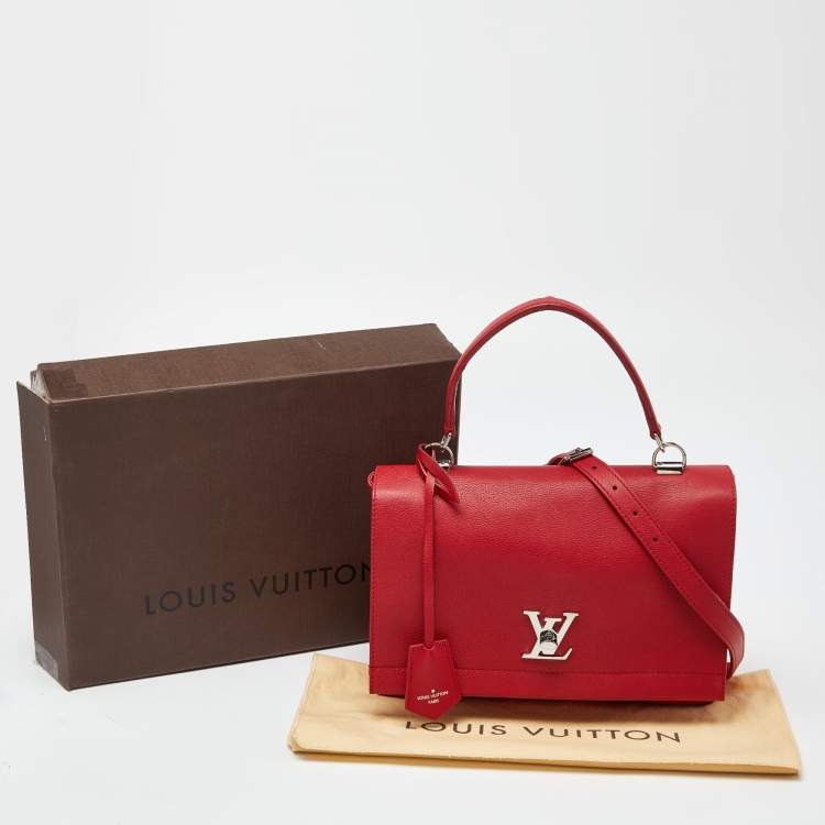 Pre Owned Louis Vuitton Rubis Leather Lockme II Bag